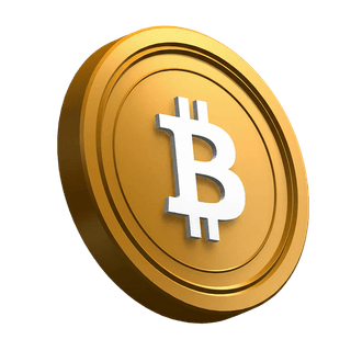 Ett Bitcoin BTC-mynt placerat i vinkel som grafiskt inslag i hero-sektionen