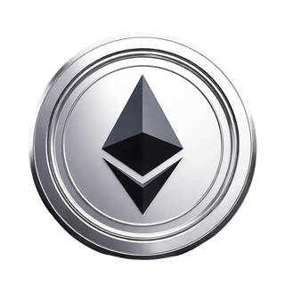 Flytande grafiskt element med ett Ethereum ETH kryptovalutamynt